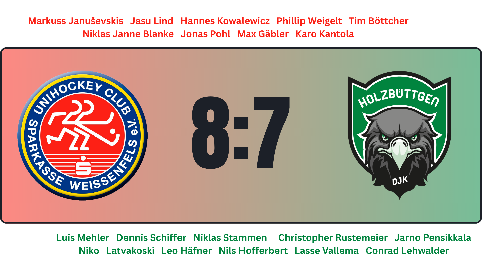 Tim Böttcher sichert dem UHC den Auftaktsieg gegen Holzbüttgen!